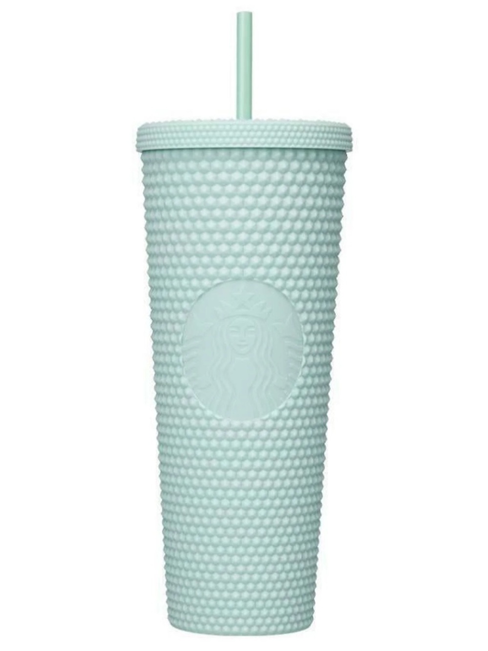 Starbucks Pale Mint Green Studded Cold Cup with Straw